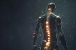 © Lucija - human anatomy concept with mans glowing backbone highlighting spinal health 3d illustration