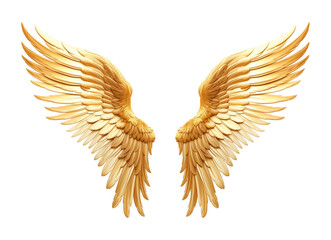 Wall Mural - Golden Wings Isolated on Transparent Background
