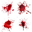 Blood Stain Set Isolated on Transparent Background
