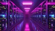© Bijac - server room with rows of network equipment and glowing led lights 3d rendering