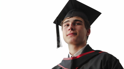Wall Mural - portrait of a young man graduate in cap and gown