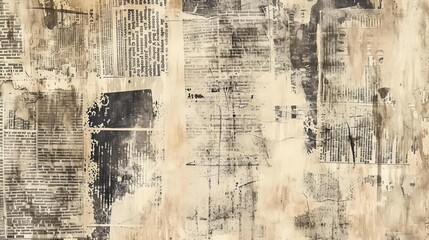 Wall Mural - vintage newspaper texture background aged grunge paper pattern retro old news print abstract photo