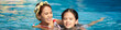 © DragonImages - Header with happy mother and teenage daughter swimming in pool together