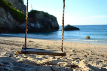 Lovely swing on lovely sand beach