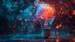 © tope007 - A light bulb with a brain inside of it