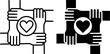 © Yuliia - Sense of Belonging Icons. Black and White Vector Social Cohesion Icons. Micro-community, Common Purpose, Interpersonal Relationships. Wellness Concept