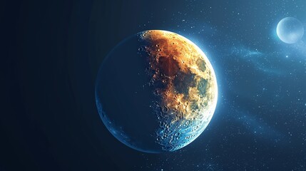 Wall Mural - eclipse: a vector illustration of a partial lunar eclipse