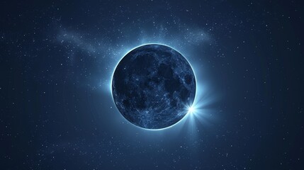 Wall Mural - eclipse: a vector illustration of a total solar eclipse, showing the moon completely covering the su