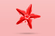 red star jewels sticker isolated on pink background