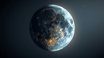 Wall Mural - eclipse: an illustration of a partial lunar eclipse, with a portion of the moon passing through eart
