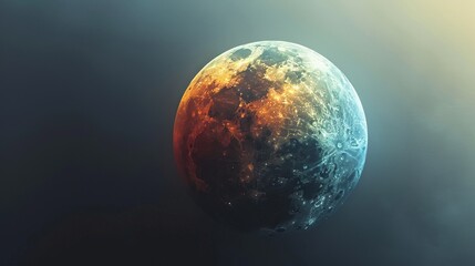 Wall Mural - eclipse: an illustration of a lunar eclipse, with the moon passing through the earth's shadow