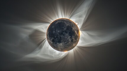 Wall Mural - eclipse: an illustration of a total solar eclipse, showing the moon completely covering the sun