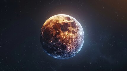 Wall Mural - moon: a 3d animation of a lunar eclipse, showing the gradual darkening of the moon