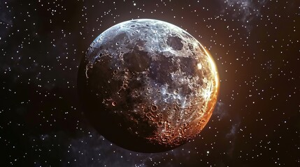 Wall Mural - moon: a dramatic illustration of a lunar eclipse, showing the moon partially obscured by earth's sha