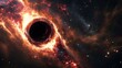 Cosmic black hole engulfing galaxy