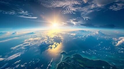 Wall Mural - solar system: a photo of earth, taken from space, showing its blue ocean