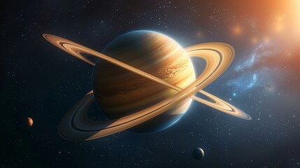 Wall Mural - Solar System: A photo of Saturn, known for its distinctive rings