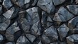 A seamless texture of dark grey rough stones of various sizes.