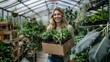 Woman Smiling in Greenhouse
