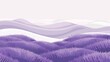 Minimalist Lavender Field Landscape with Waves of Pastel Hues and Serene Rolling Hills