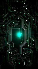 Green glowing technology background