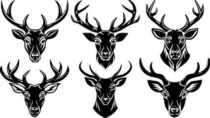 Wall Mural - black and white deer