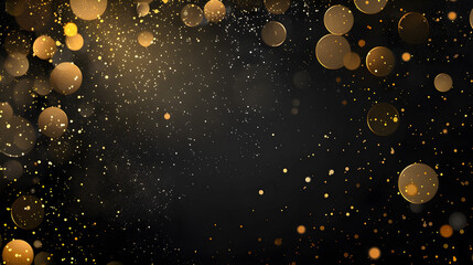 Wall Mural - the luxurious black gold background contrasts with the glittering gold circles.