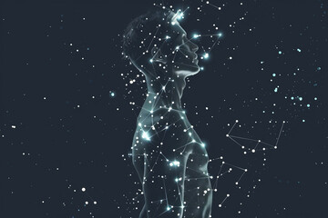 Sticker - A man is standing in the middle of a starry sky