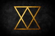 Abstract black and gold triangles background.