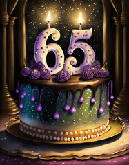 Canvas Print - sixty five years birthday