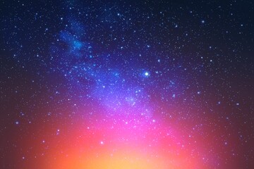 Sticker - blue milky way and red glow. night starry sky. space dark background