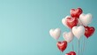 valentines day heart balloons floating in sky love and celebration concept copy space