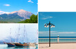 Photo collage of tourist landscapes in Turkey. There is free space for text.