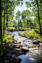 Canvas Print - river in the forest.