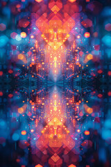 Leinwandbilder - A digital kaleidoscope background, where geometric patterns rotate and evolve, offering a hypnotic v