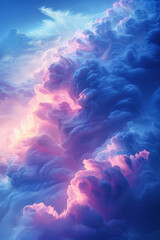 Aufkleber - A digital wallpaper design that flows through a spectrum of blues, giving the illusion of the wall d