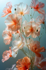 Poster - A gallery of abstract floral arrangements, where each petal and leaf is deconstructed into minimalis