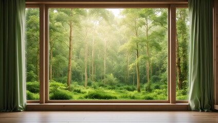  Serene Forest View: Perfect for Eco-Friendly Businesses and Nature Retreats - Relaxing Photo Stock Concept