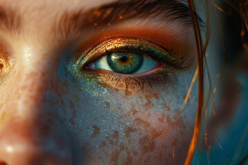 Poster - A make-up artist portfolio showing a series of looks where eyeshadow blends seamlessly from dark