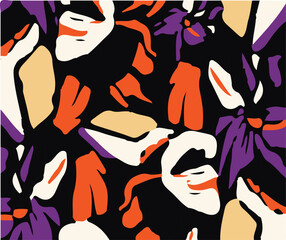 Wall Mural - Modern vector pattern with multicolor abstract shapes. Colorful abstract background.