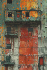 Poster - A photo series focusing on urban architecture, highlighting the tension between the rigid lines of b