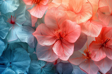 Poster - A botanical illustration with layers of transparent watercolors, giving depth and vibrancy to the pe