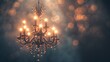style using a modern and beautiful chandelier, depicted in realistic full ultra HD and high resolution against a soft, ambient backdrop.