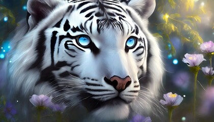 Sticker - white bengal tiger