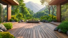 Beautiful Wooden Deck Is An Elegant And Appealing Addition To Any Outdoor Space