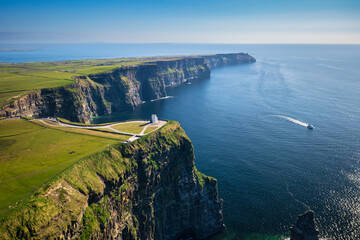 Wall Mural - Aerial landscape with the Cliffs of Moher in County Clare, Ireland.