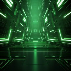 Sticker - Modern, futuristic background in green neon