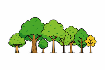 Sticker - tree collection vector illustration