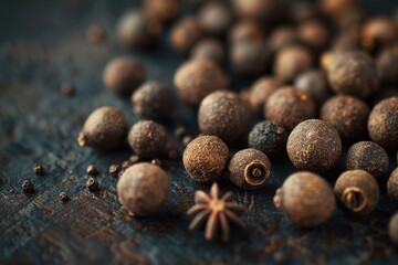 Canvas Print - Close up of a bunch of nuts on a table, ideal for food and nutrition concepts