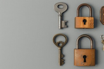 Wall Mural - a bunch of keys sitting on top of a table. ideal for home security or real estate concepts